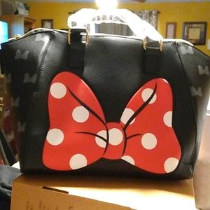 LOUNGEFLY MINNIE MOUSE BOW SATCHEL....RARE PRINT